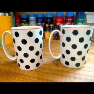 Bundle of 2 Matching Kate Spade Polka Dot Lenox Mugs